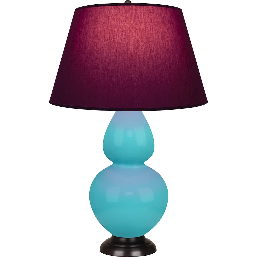 Egg Blue Double Gourd Table Lamp in Egg Blue Glazed Ceramic Color