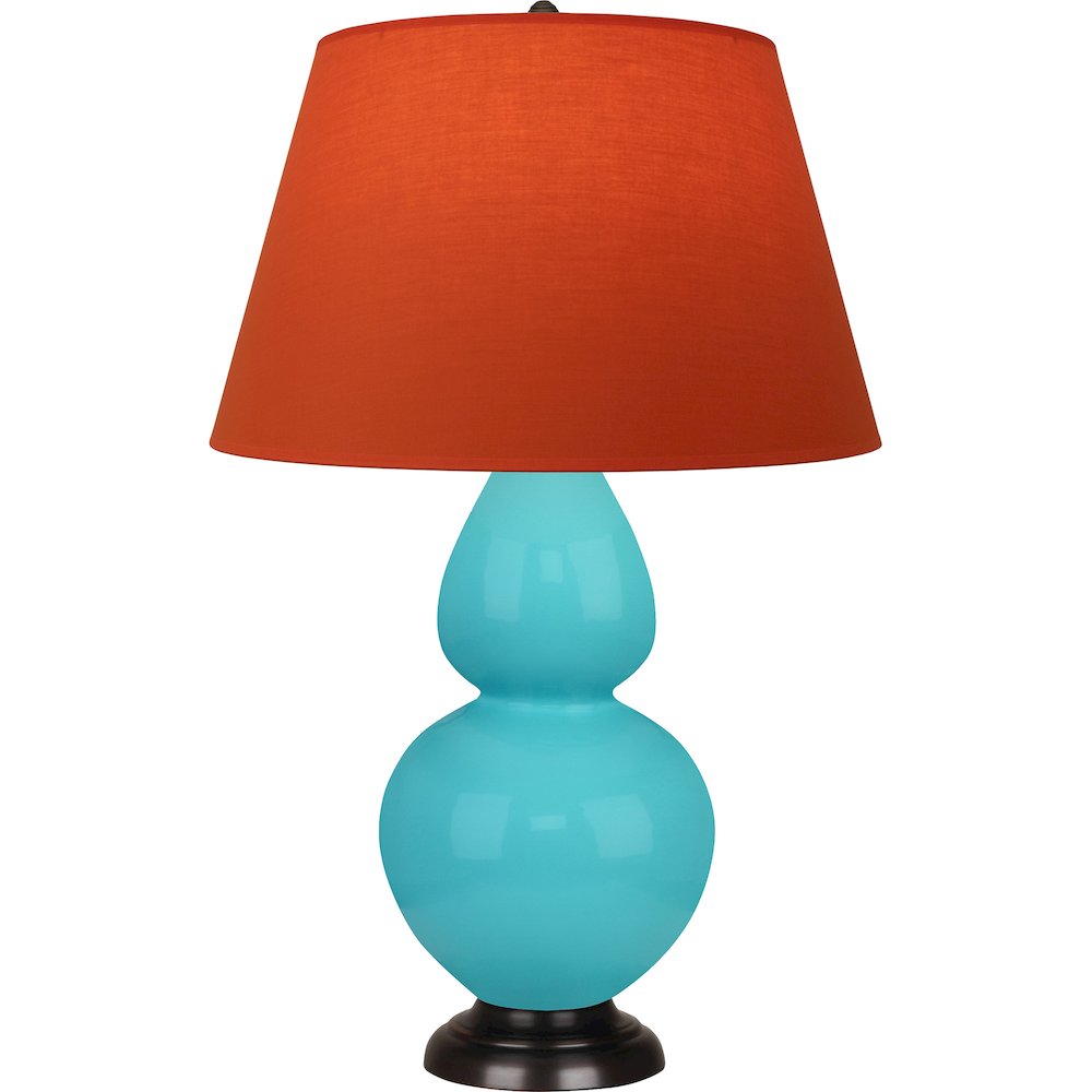 Egg Blue Double Gourd Table Lamp in Egg Blue Glazed Ceramic Color