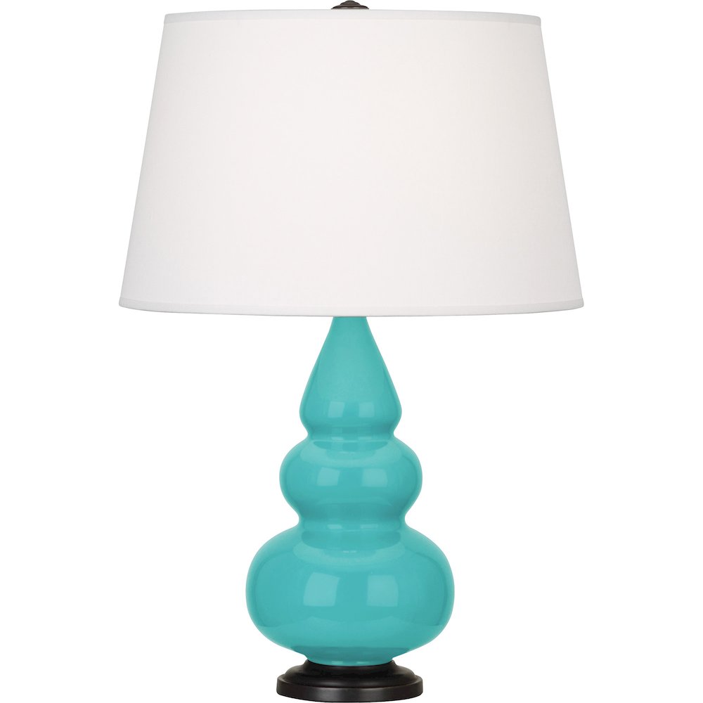 Egg Blue Small Triple Gourd Accent Lamp in Egg Blue Glazed Ceramic Color