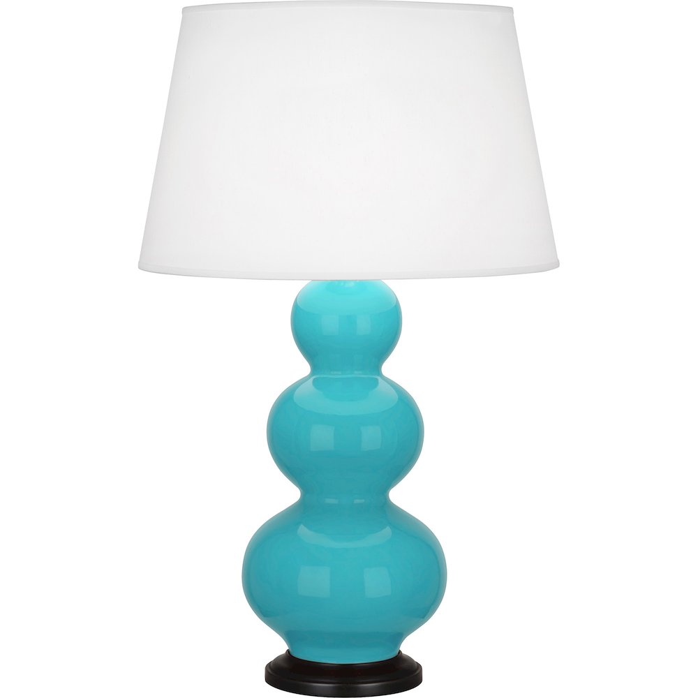 Egg Blue Triple Gourd Table Lamp in Egg Blue Glazed Ceramic Color