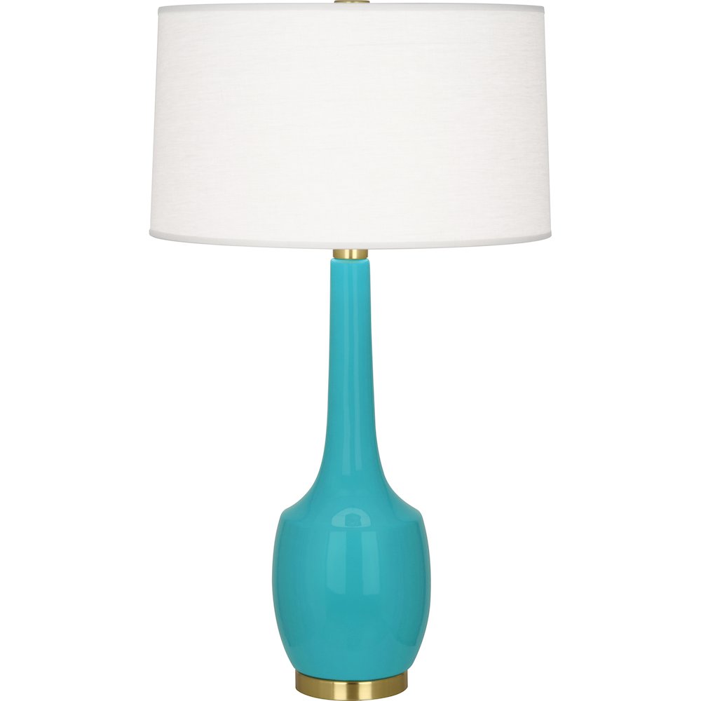 Egg Blue Delilah Table Lamp in Egg Blue Glazed Ceramic Color
