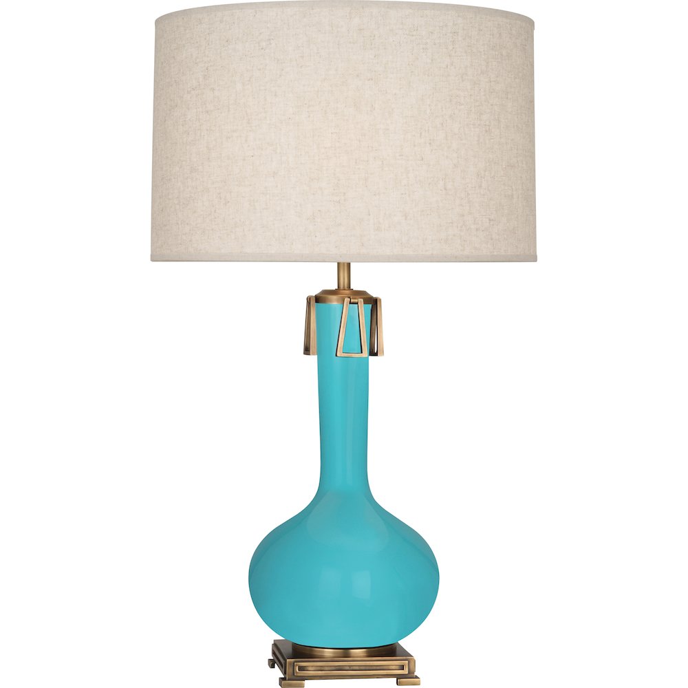 Egg Blue Athena Table Lamp in Egg Blue Glazed Ceramic Color