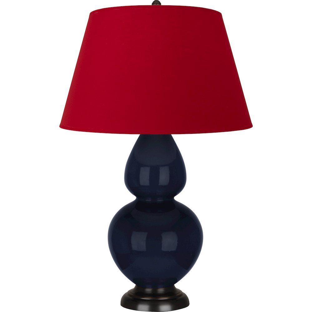 Midnight Double Gourd Table Lamp in Midnight Blue Glazed Ceramic Color