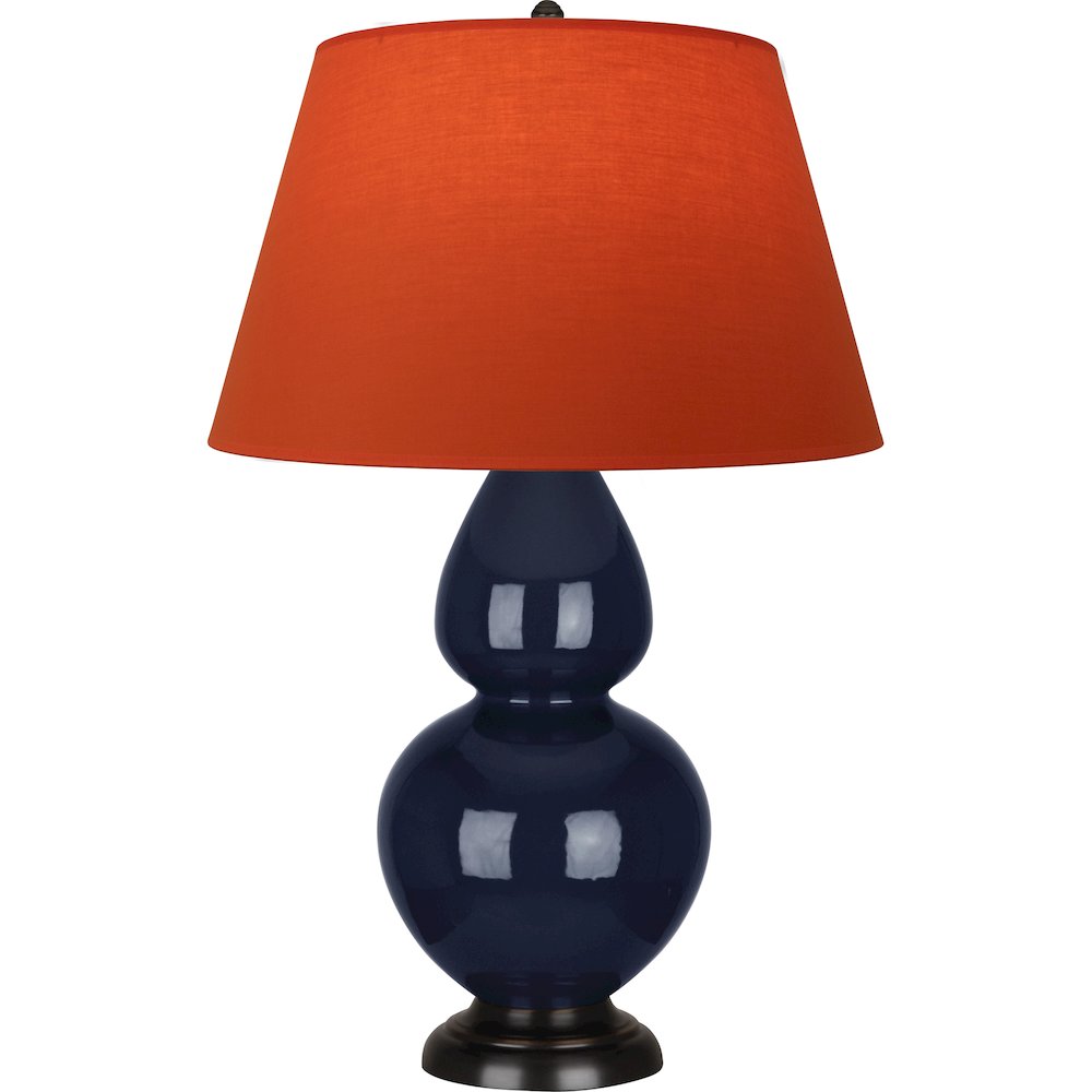 Midnight Double Gourd Table Lamp in Midnight Blue Glazed Ceramic Color