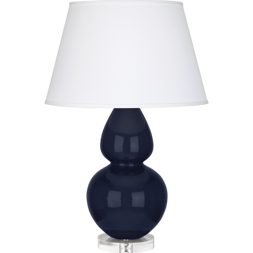 Midnight Double Gourd Table Lamp in Midnight Blue Glazed Ceramic Color