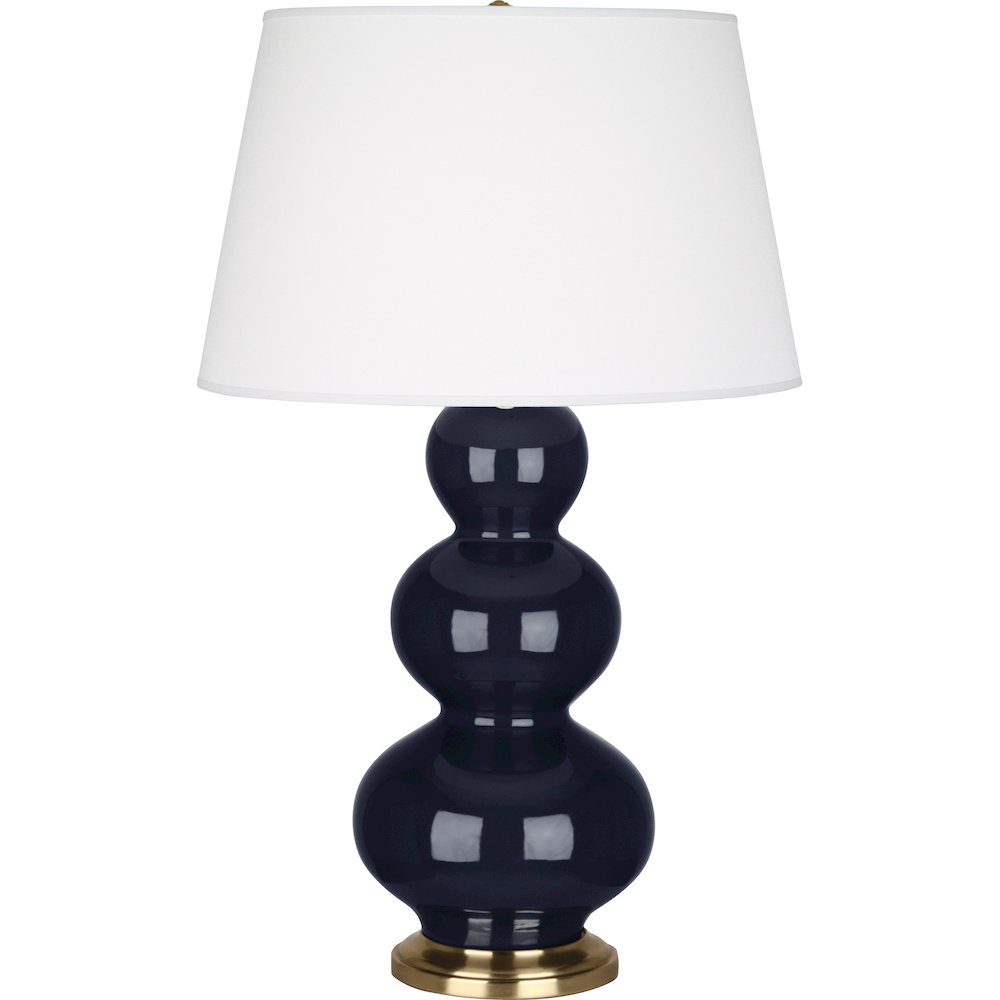 Midnight Triple Gourd Table Lamp in Midnight Blue Glazed Ceramic Color