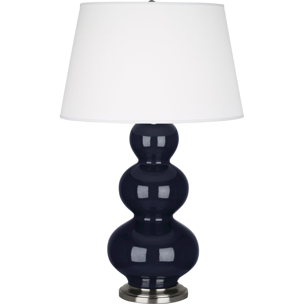 Midnight Triple Gourd Table Lamp in Midnight Blue Glazed Ceramic Color
