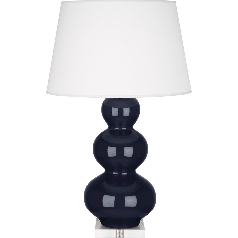 Midnight Triple Gourd Table Lamp in Midnight Blue Glazed Ceramic Color