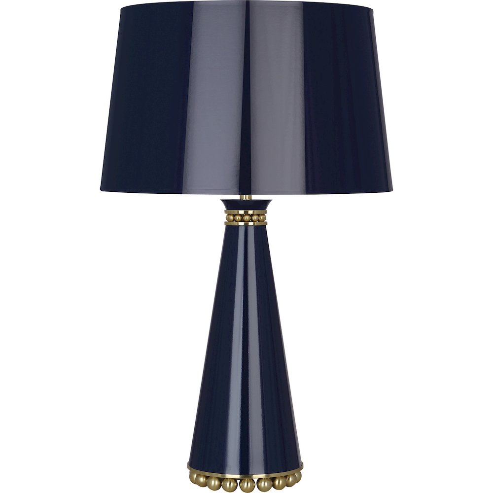 Pearl Table Lamp in Midnight Blue Lacquered Paint Color