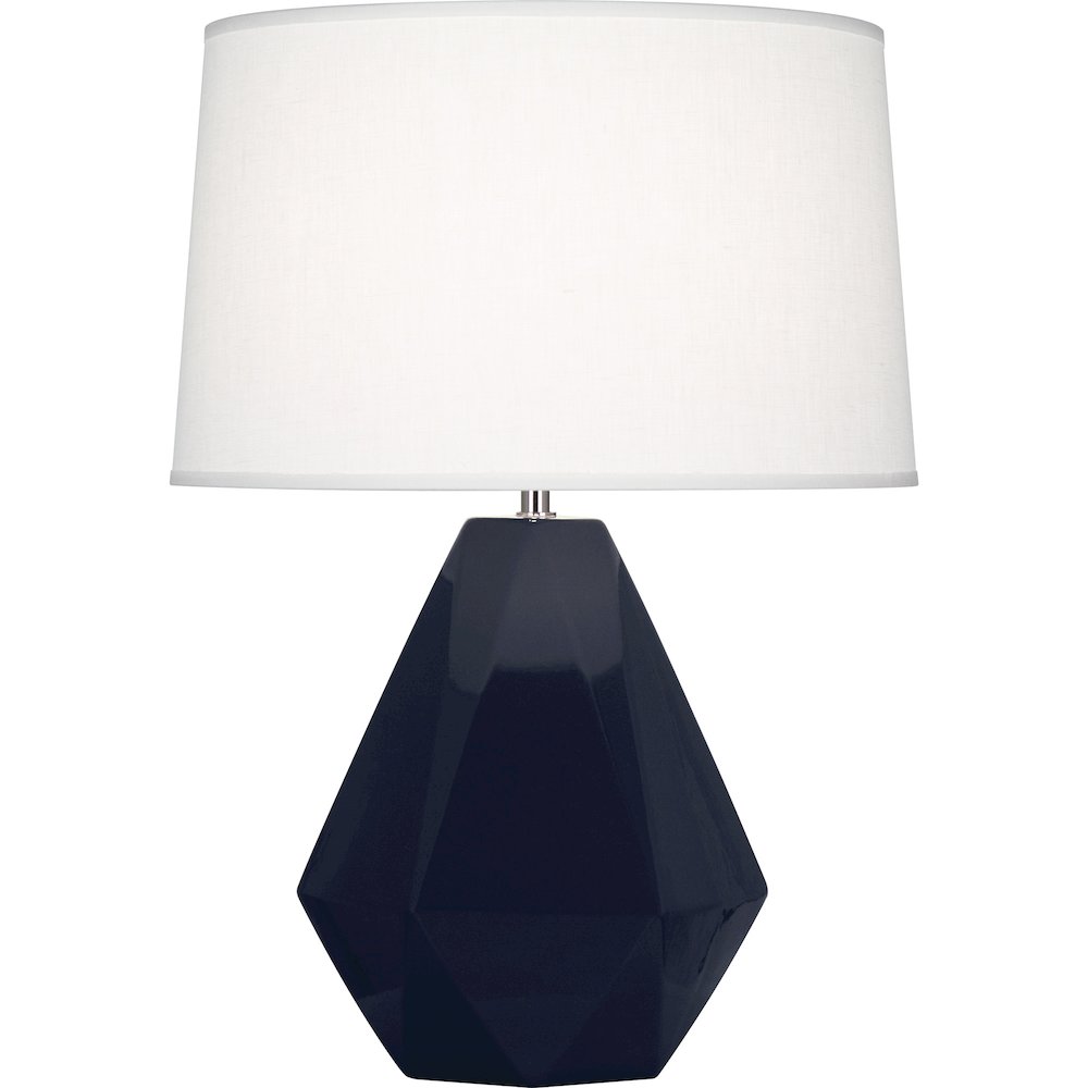 Midnight Delta Table Lamp in Midnight Blue Glazed Ceramic Color