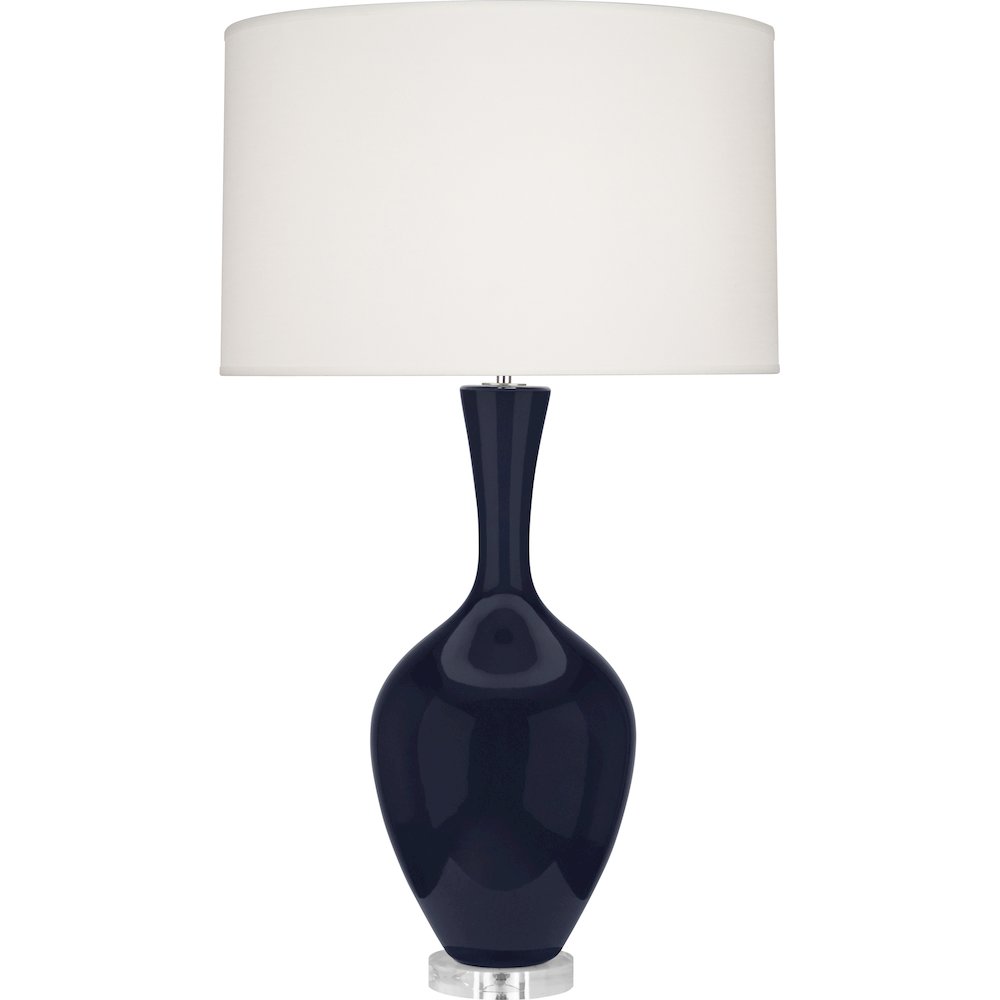 Midnight Audrey Table Lamp in Midnight Blue Glazed Ceramic Color