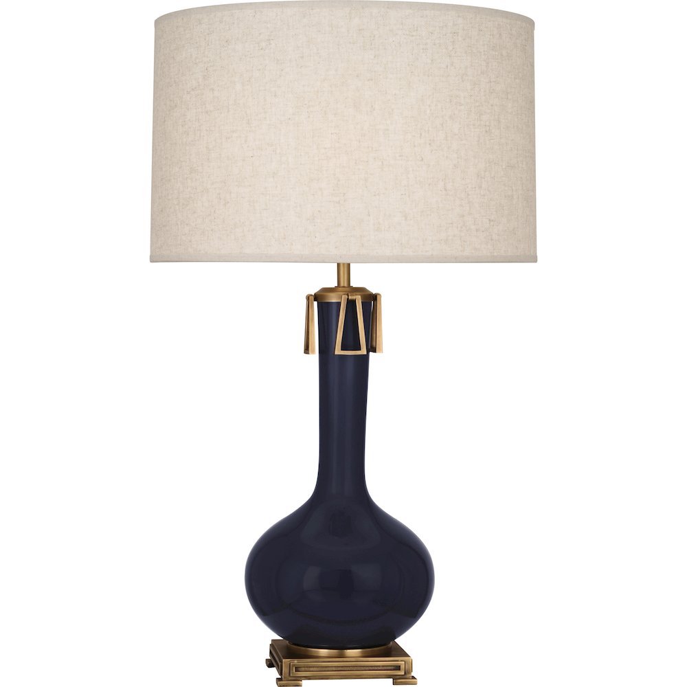 Midnight Athena Table Lamp in Midnight Blue Glazed Ceramic Color