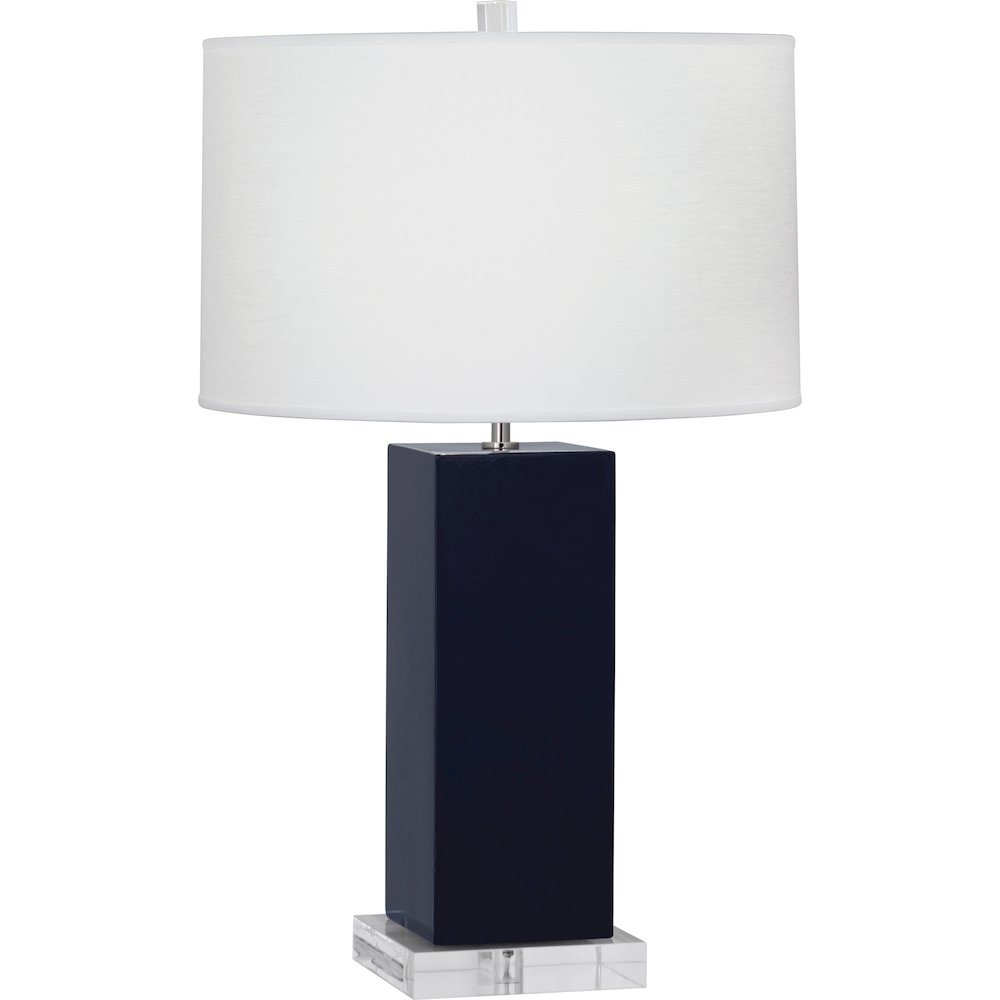 Midnight Harvey Table Lamp in Midnight Blue Glazed Ceramic Color