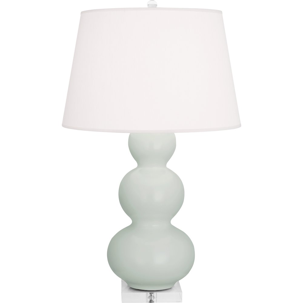 Matte Celadon Triple Gourd Table Lamp in Matte Celadon Glazed Ceramic Color