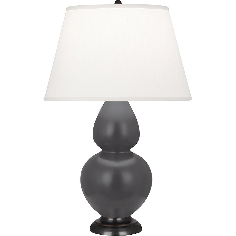 Matte Ash Double Gourd Table Lamp in Matte Ash Glazed Ceramic Color