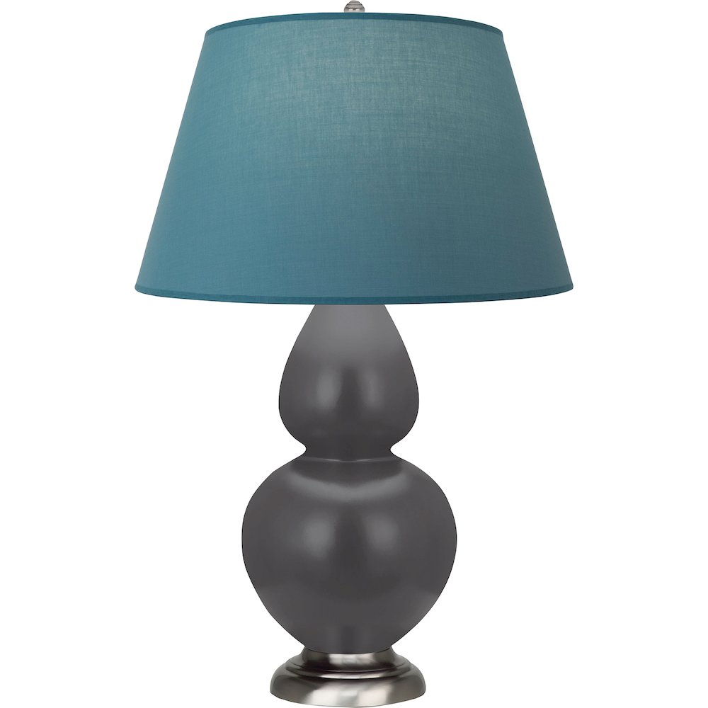 Matte Ash Double Gourd Table Lamp in Matte Ash Glazed Ceramic Color