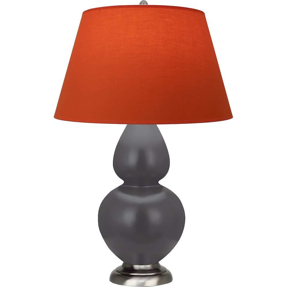 Matte Ash Double Gourd Table Lamp in Matte Ash Glazed Ceramic Color