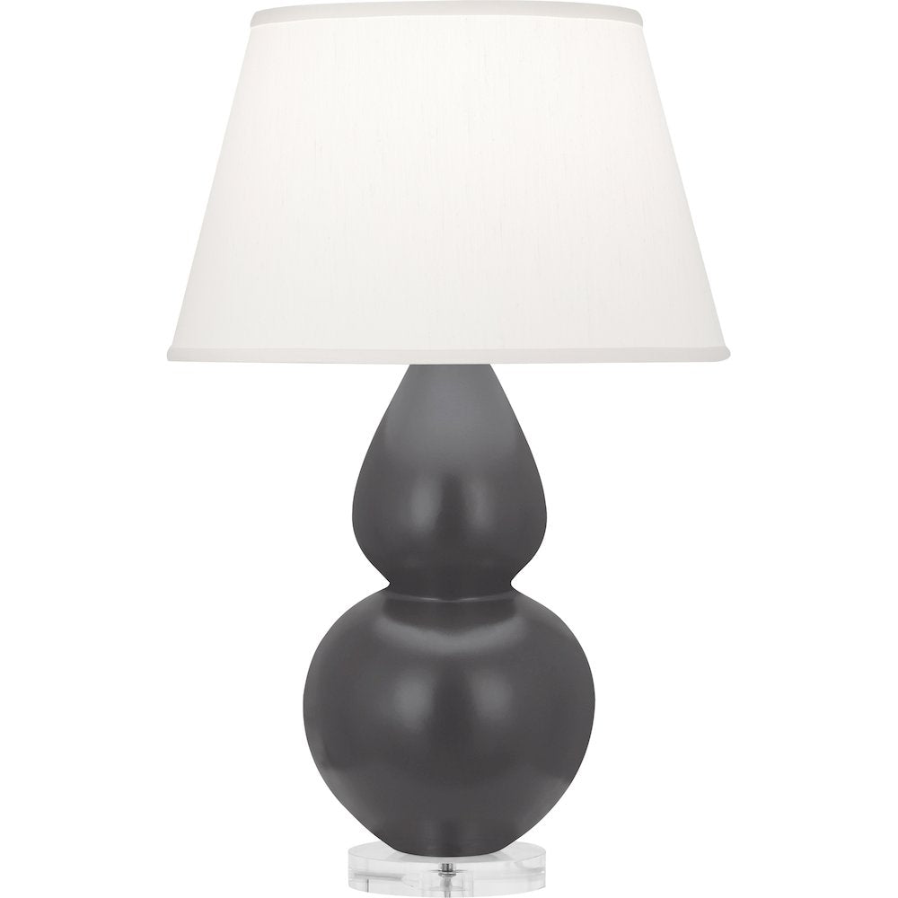 Matte Ash Double Gourd Table Lamp in Matte Ash Glazed Ceramic Color