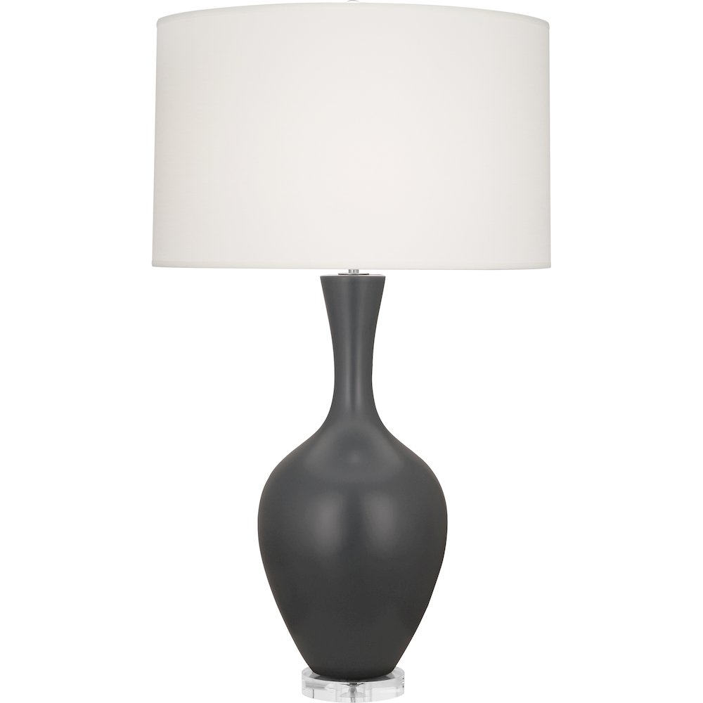 Matte Ash Audrey Table Lamp in Matte Ash Glazed Ceramic Color