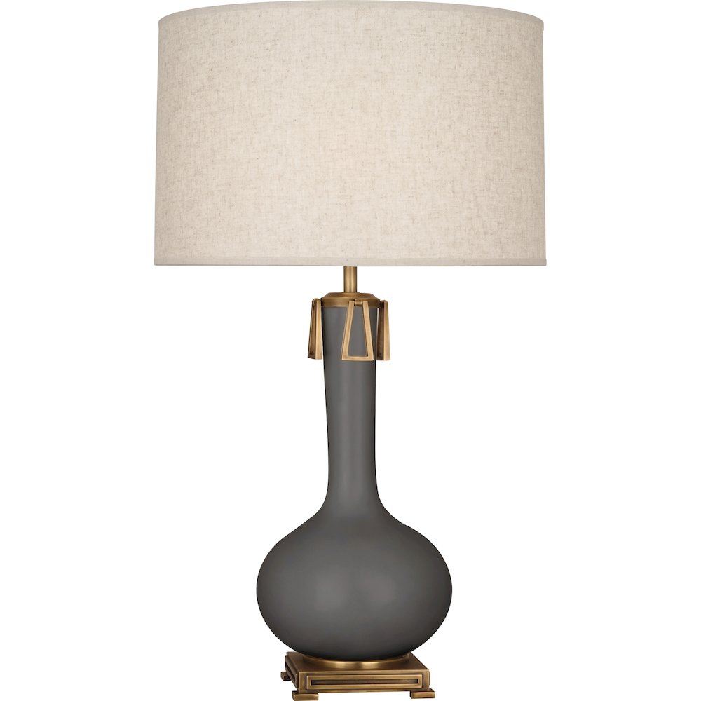 Matte Ash Athena Table Lamp in Matte Ash Glazed Ceramic Color
