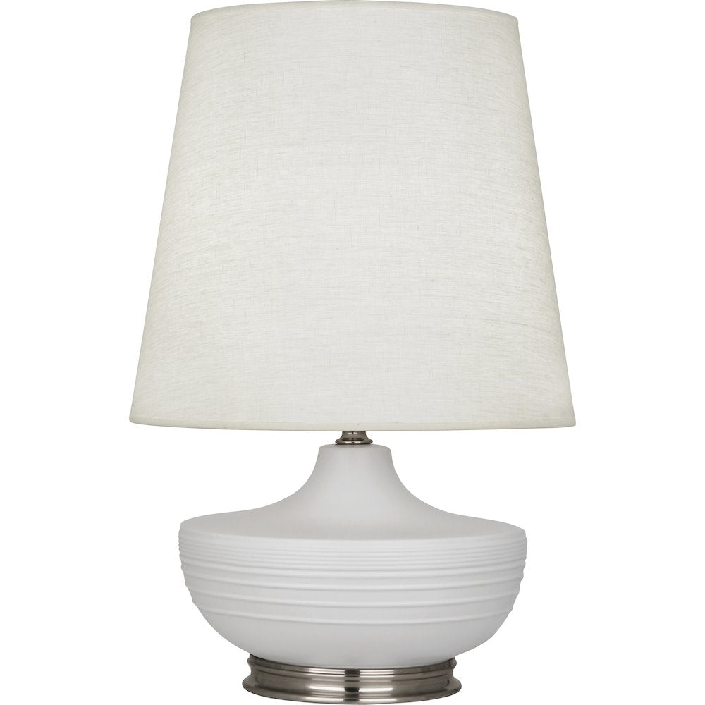 Matte Dove Michael Berman Nolan Table Lamp in Matte Dove Glazed Ceramic Color