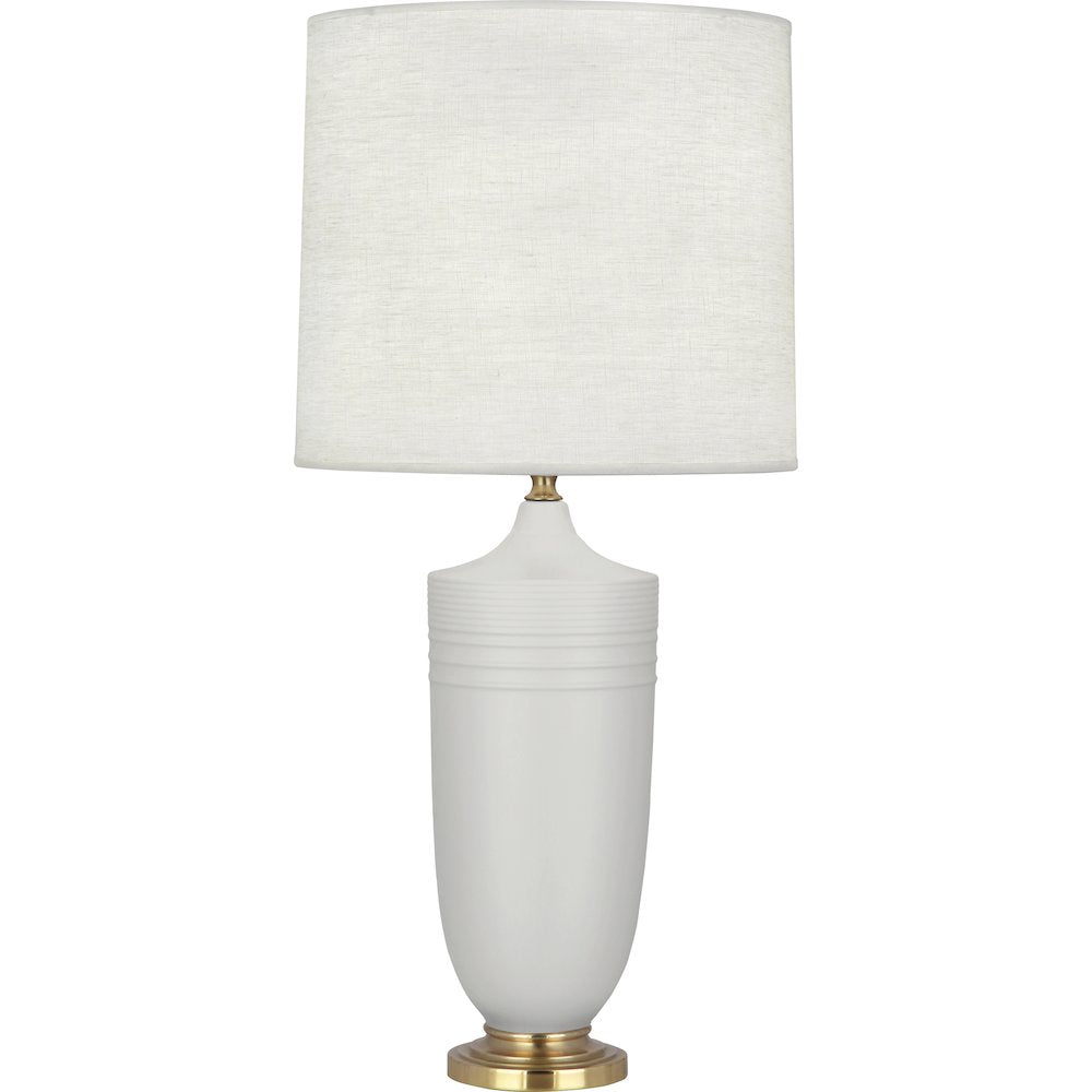 Matte Dove Michael Berman Hadrian Table Lamp in Matte Dove Glazed Ceramic Color