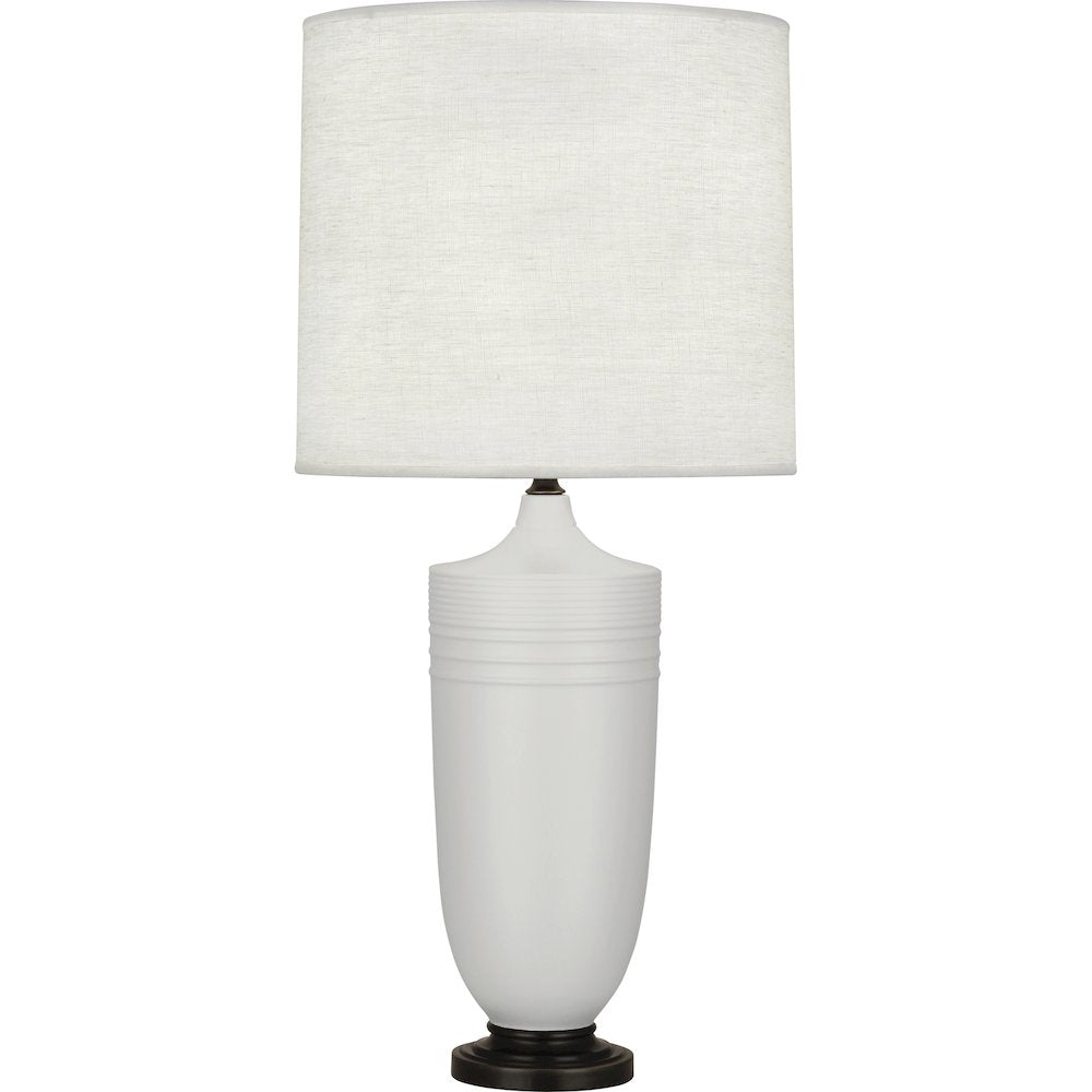 Matte Dove Michael Berman Hadrian Table Lamp in Matte Dove Glazed Ceramic Color