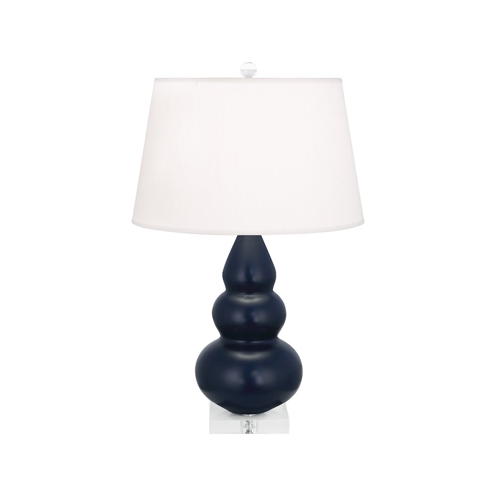 Matte Midnight Blue Small Triple Gourd Accent Lamp