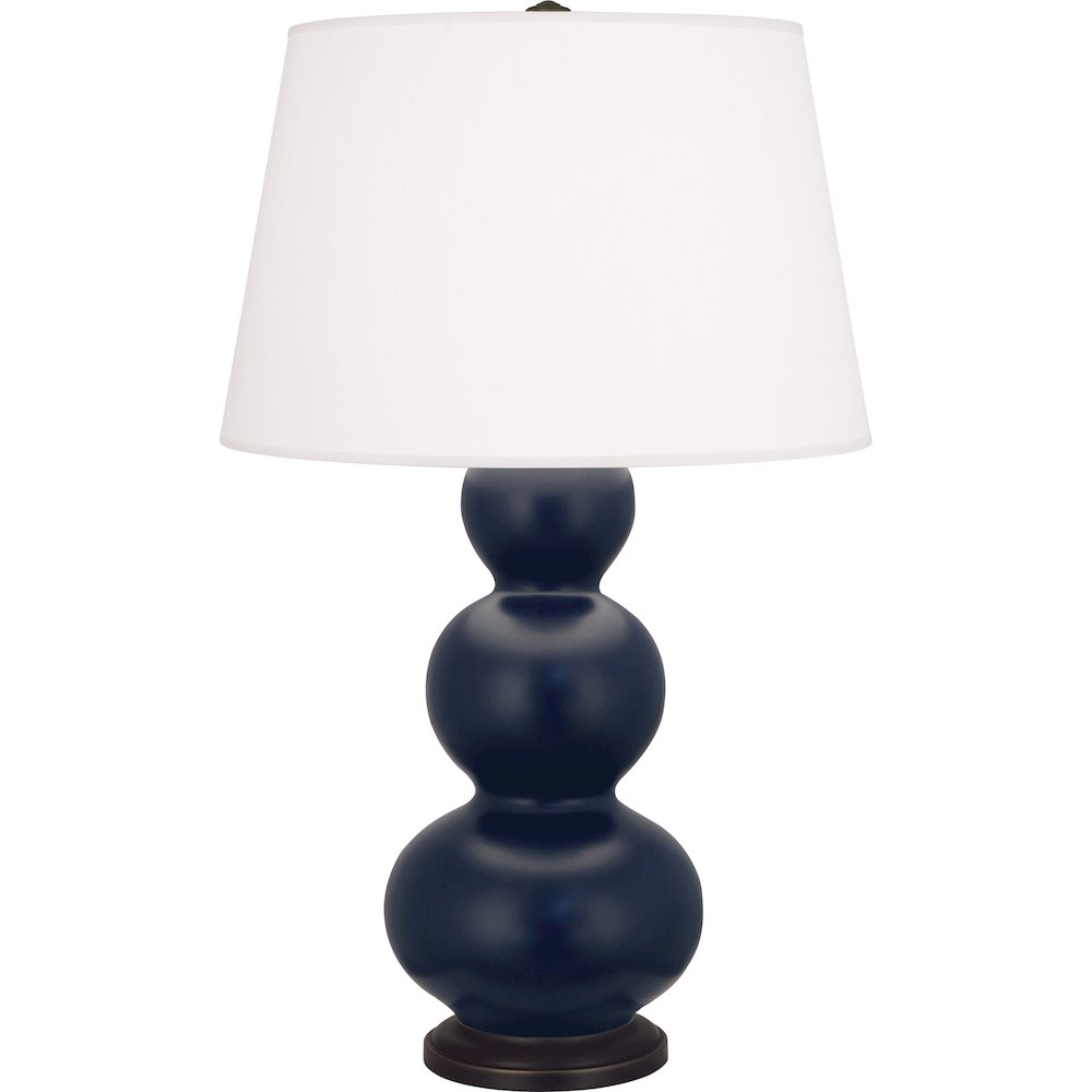 Matte Midnight Blue Triple Gourd Table Lamp