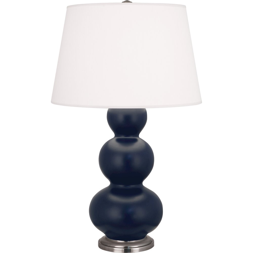 Matte Midnight Blue Triple Gourd Table Lamp