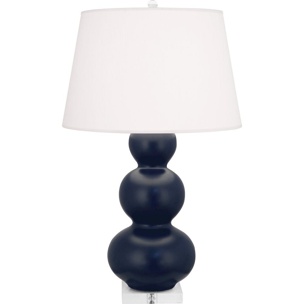 Matte Midnight Blue Triple Gourd Table Lamp