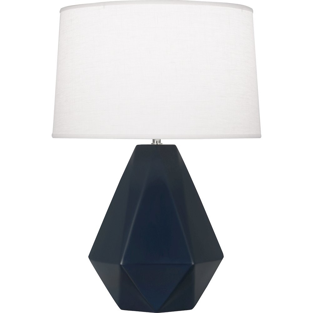 Matte Midnight Blue Delta Table Lamp in Matte Midnight Blue Glazed Ceramic Color