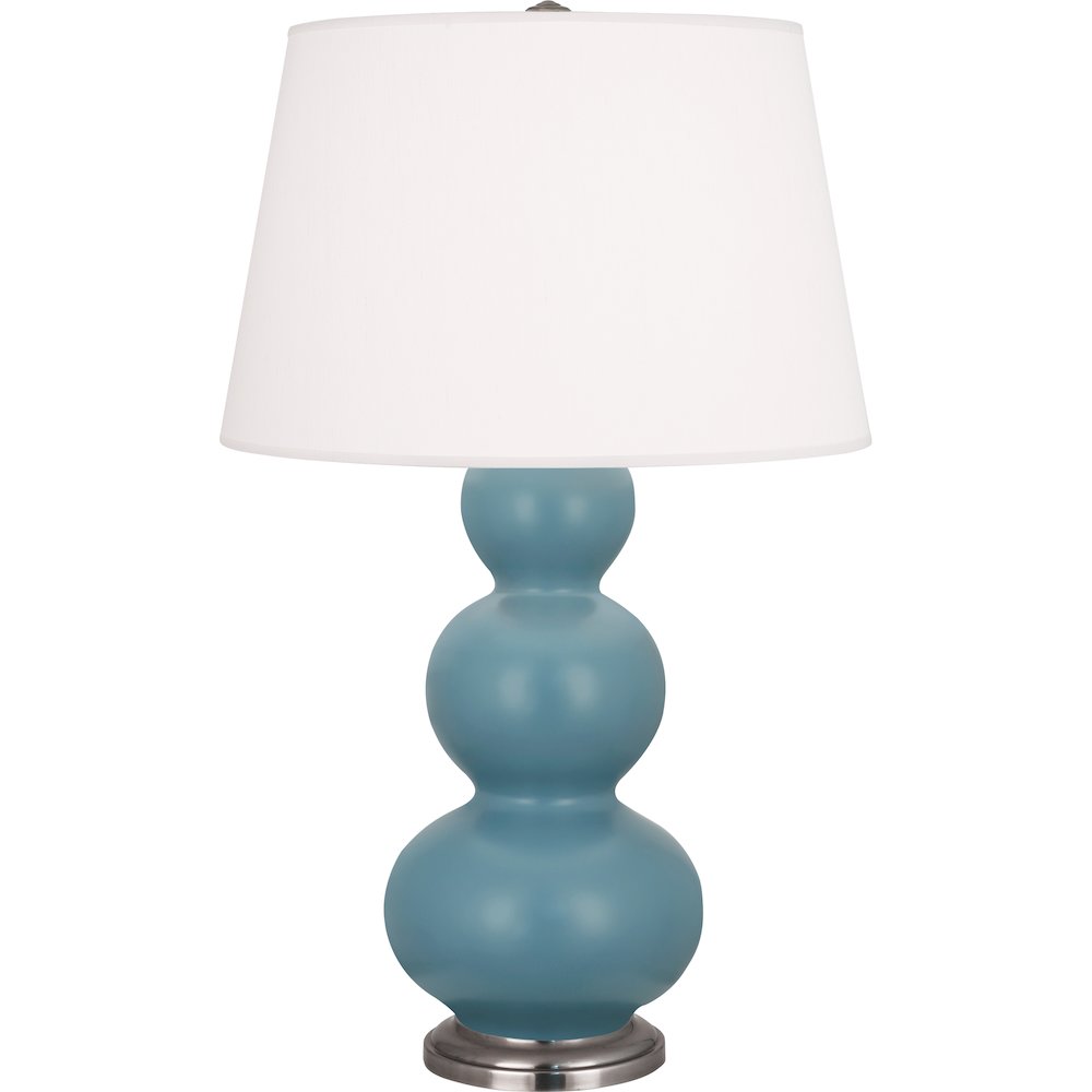 Matte Steel Blue Triple Gourd Table Lamp