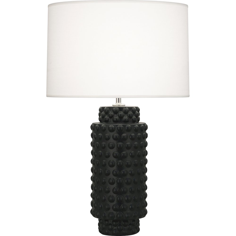 Matte Obsidian Dolly Table Lamp in Matte Obsidian Glazed Textured Ceramic Color