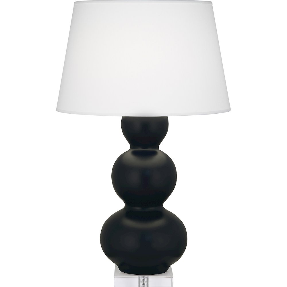 Matte Obsidian Triple Gourd Table Lamp in Matte Obsidian Glazed Ceramic Color