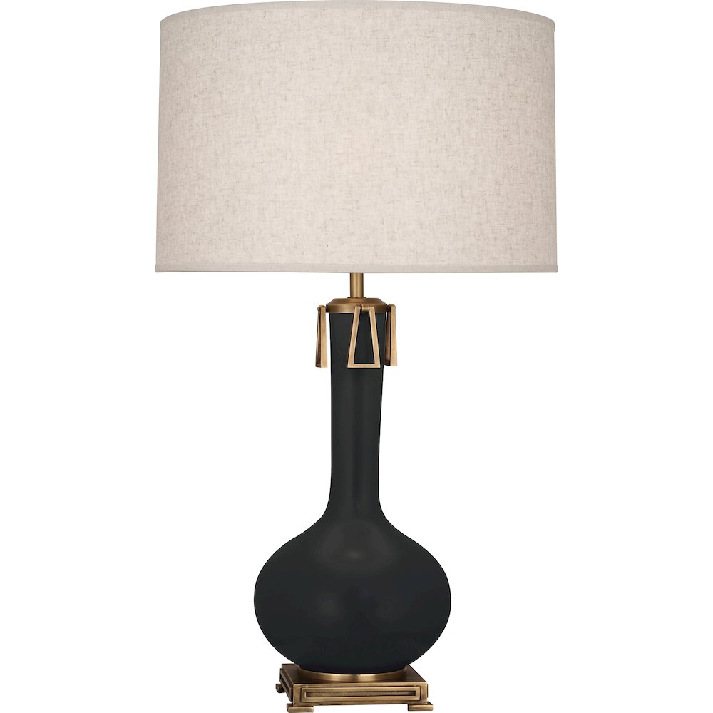 Matte Obsidian Athena Table Lamp in Matte Obsidian Glazed Ceramic Color