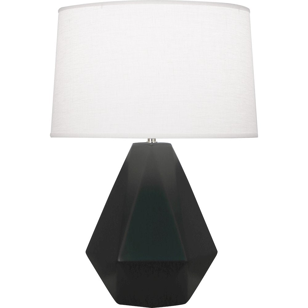 Matte Obsidian Delta Table Lamp in Matte Obsidian Glazed Ceramic Color