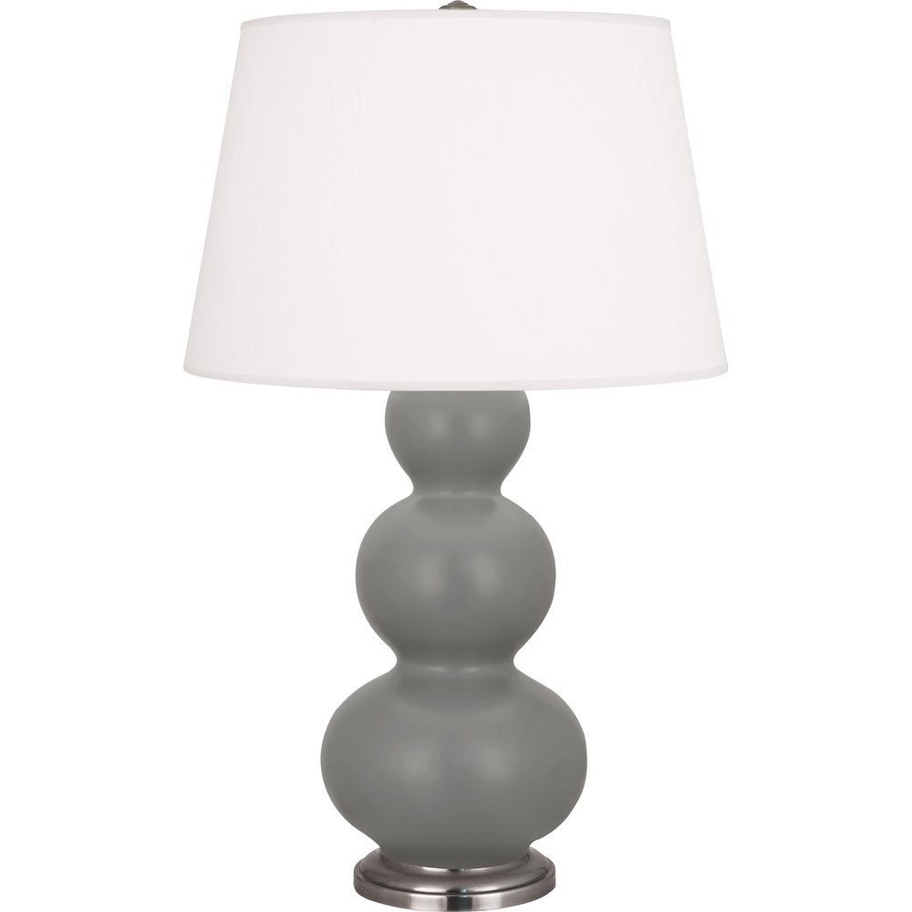 Matte Smokey Taupe Triple Gourd Table Lamp