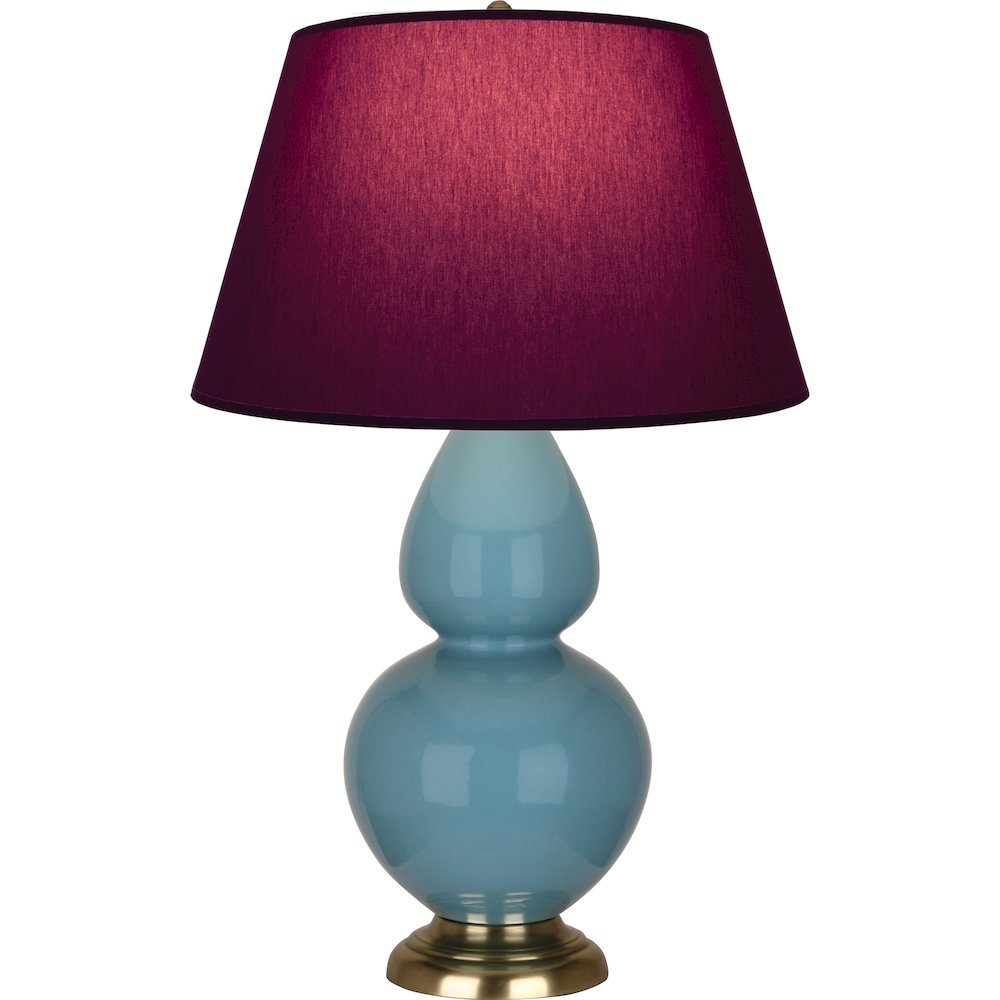 Steel Blue Double Gourd Table Lamp in Steel Blue Glazed Ceramic Color