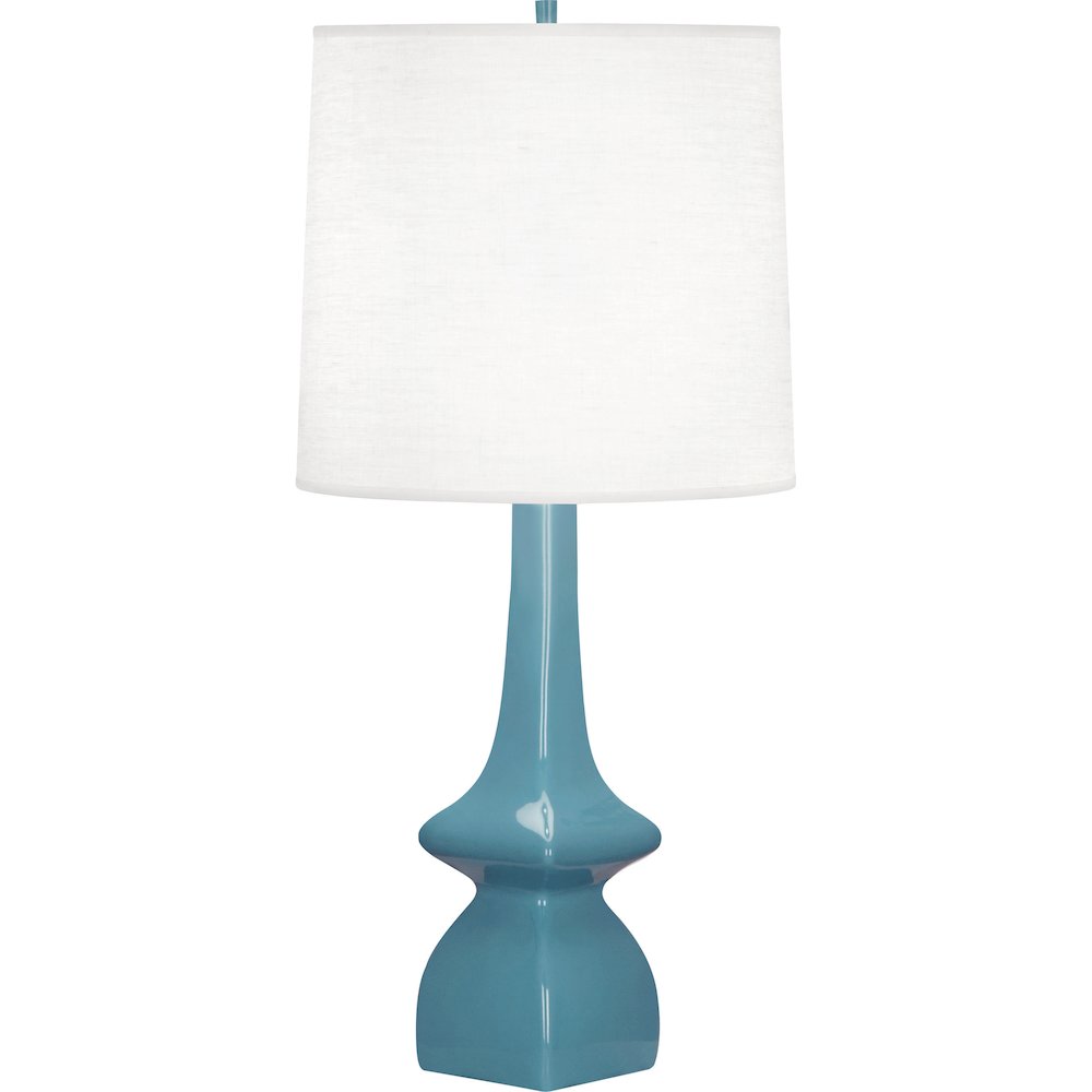 Steel Blue Jasmine Table Lamp in Steel Blue Glazed Ceramic Color