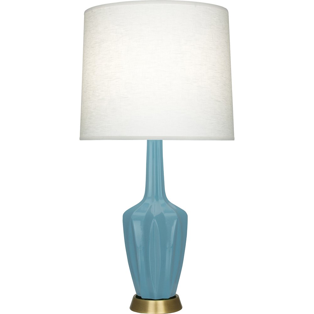 Steel Blue Emma Table Lamp in Steel Blue Glazed Ceramic Color