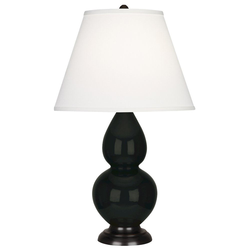 Obsidian Small Double Gourd Accent Lamp in Obsidian Glazed Ceramic Color