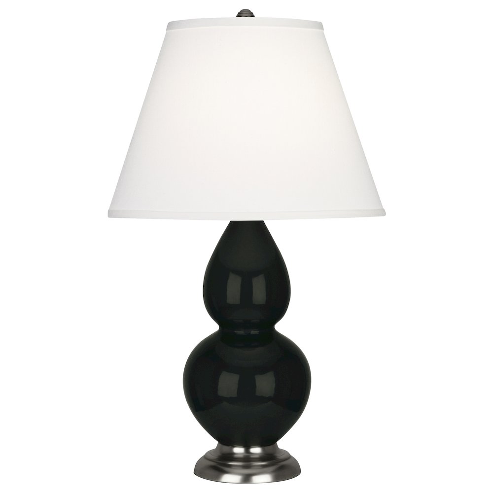 Obsidian Small Double Gourd Accent Lamp in Obsidian Glazed Ceramic Color