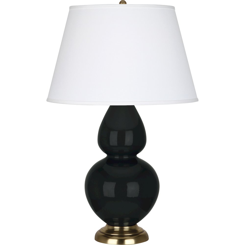 Obsidian Double Gourd Table Lamp in Obsidian Glazed Ceramic Color