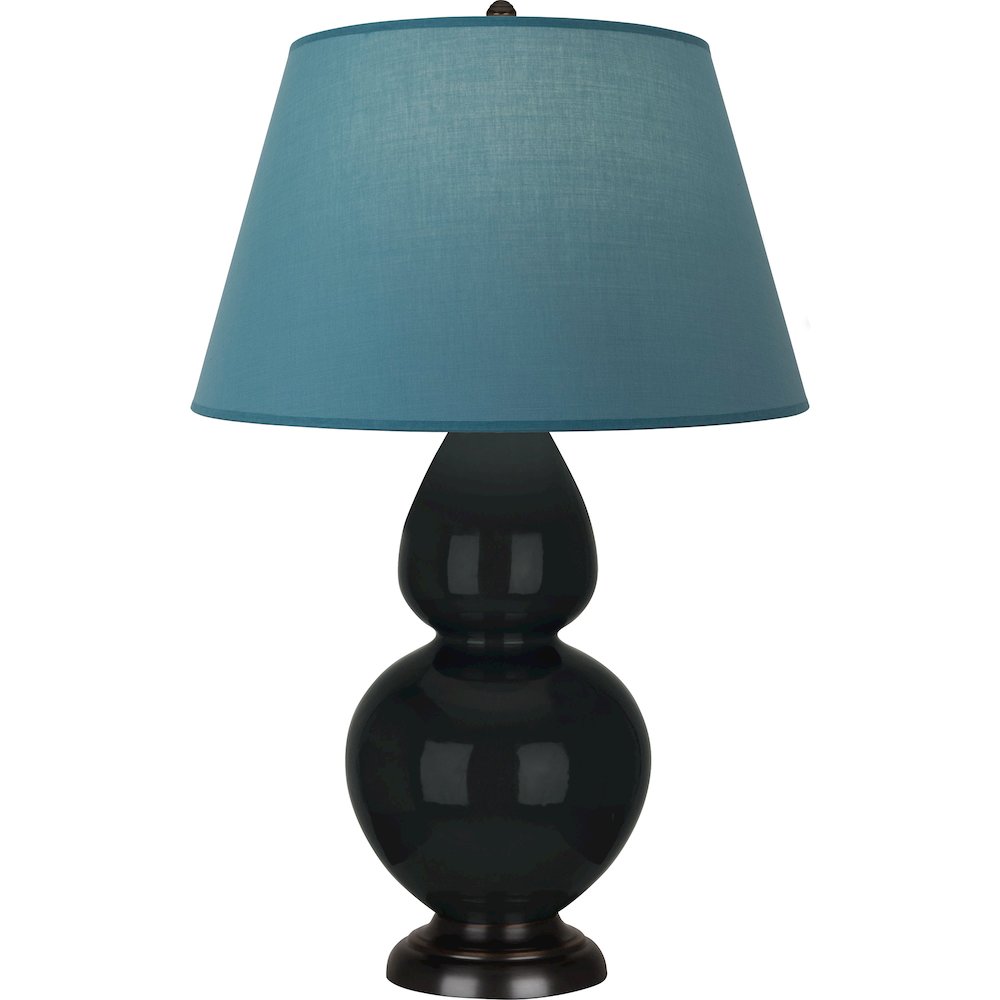 Obsidian Double Gourd Table Lamp in Obsidian Glazed Ceramic Color