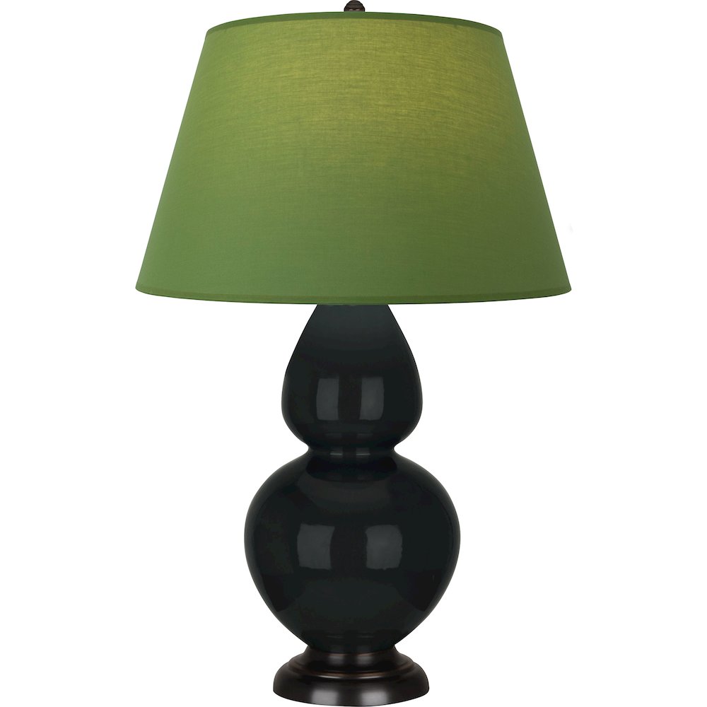 Obsidian Double Gourd Table Lamp in Obsidian Glazed Ceramic Color
