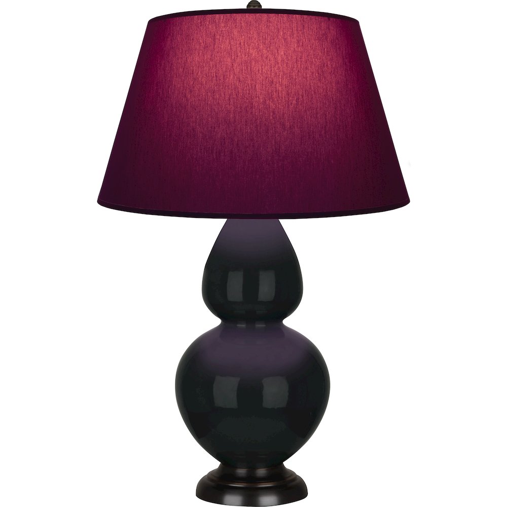 Obsidian Double Gourd Table Lamp in Obsidian Glazed Ceramic Color