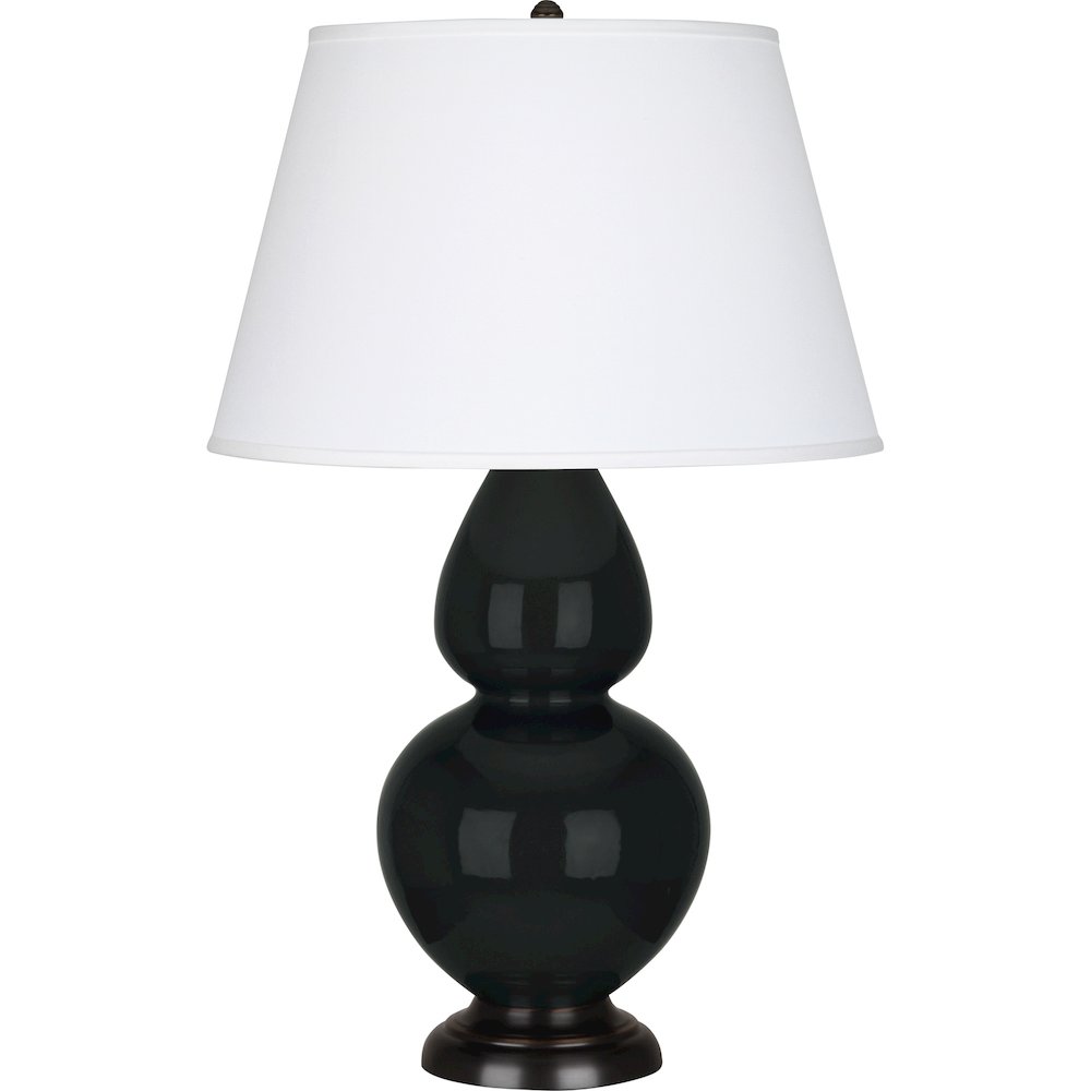 Obsidian Double Gourd Table Lamp in Obsidian Glazed Ceramic Color