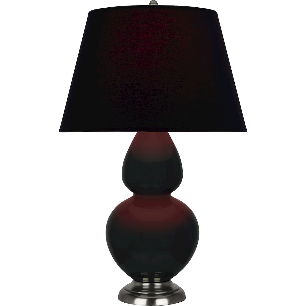 Obsidian Double Gourd Table Lamp in Obsidian Glazed Ceramic Color
