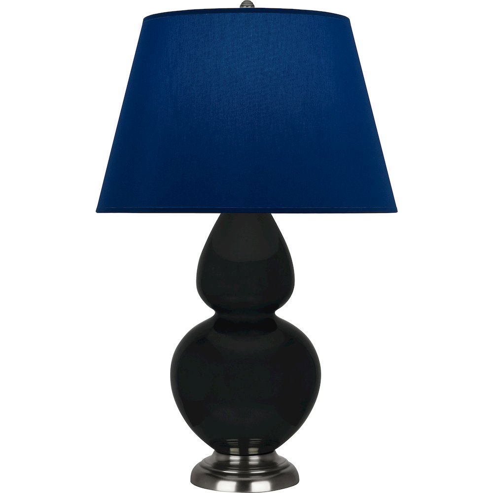 Obsidian Double Gourd Table Lamp in Obsidian Glazed Ceramic Color